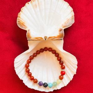 Karneol „Életerő és Csakra” Női Ásvány Karkötő Buddhával