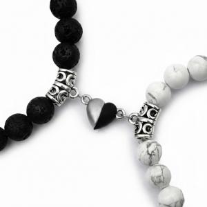 Lélek-Mágnes – Lávakő és Howlit Páros Karkötő Szívvel