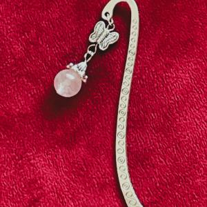 „Lélek Szárnyalása” Pillangós Könyvjelző Rózsakvarccal