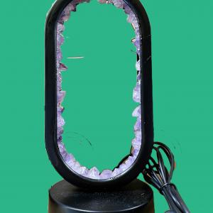 „Léleknyugtató Fény” – Ovális Ametiszt Ásványlámpa (22 cm)