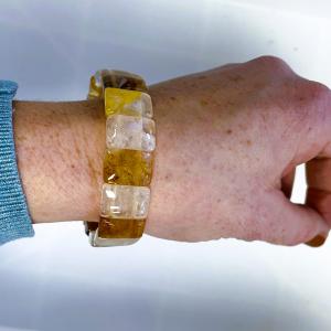 Napsugár Rezgés – Sárga hematoid téglalap karkötő