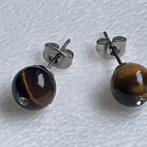 Tigrisszem Ásvány Strasszos Fülbevaló