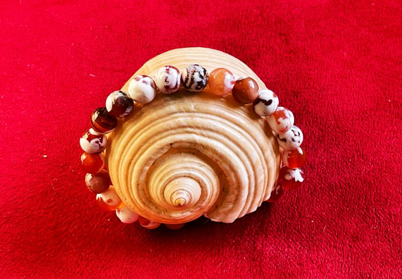 Tűzachát „Belső Tűz” Női Ásvány Karkötő