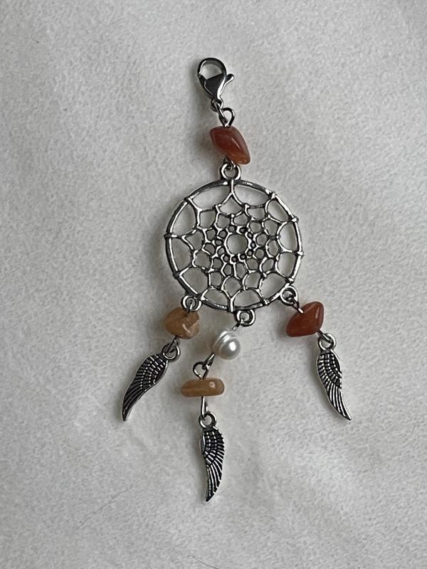 Vörös Aventurin Ásvány Álomcsapda Kulcstartó Charm