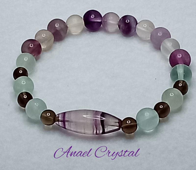 Fluorit,Füstkvarc 19 cm