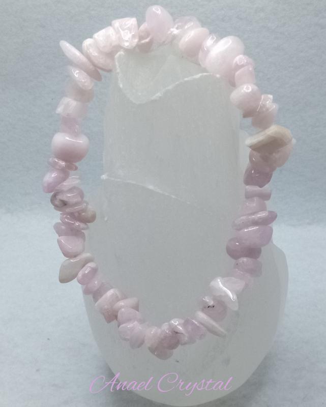 Kunzit karkötő 19 cm
