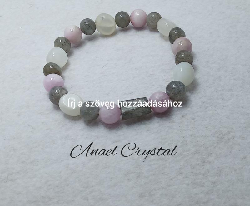 Labradorit-Kunzit-szivárványos Holdkő 18 cm