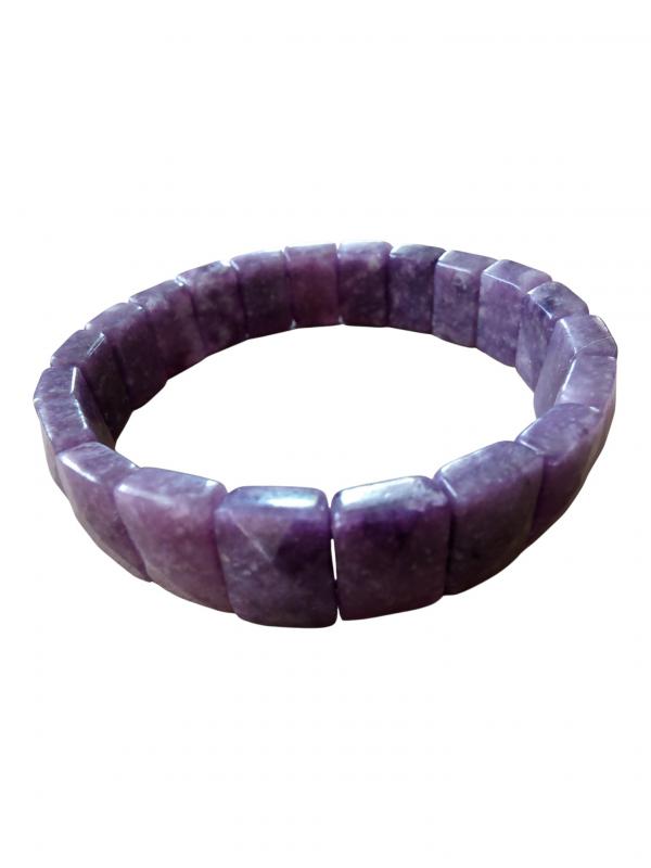 Lepidolit extra fazettált tégla karkötő 19 cm