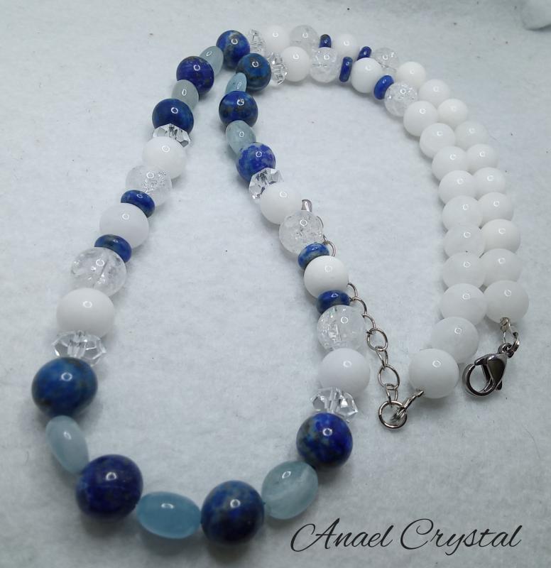 Nyaklánc Tejkvarc-Lazurit...