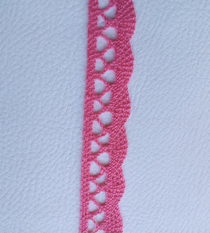 Pamut csipke 18 mm, pink (14,8 fm)