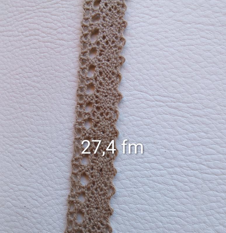 Pamutcsipke 15 mm , drapp(27,4fm)