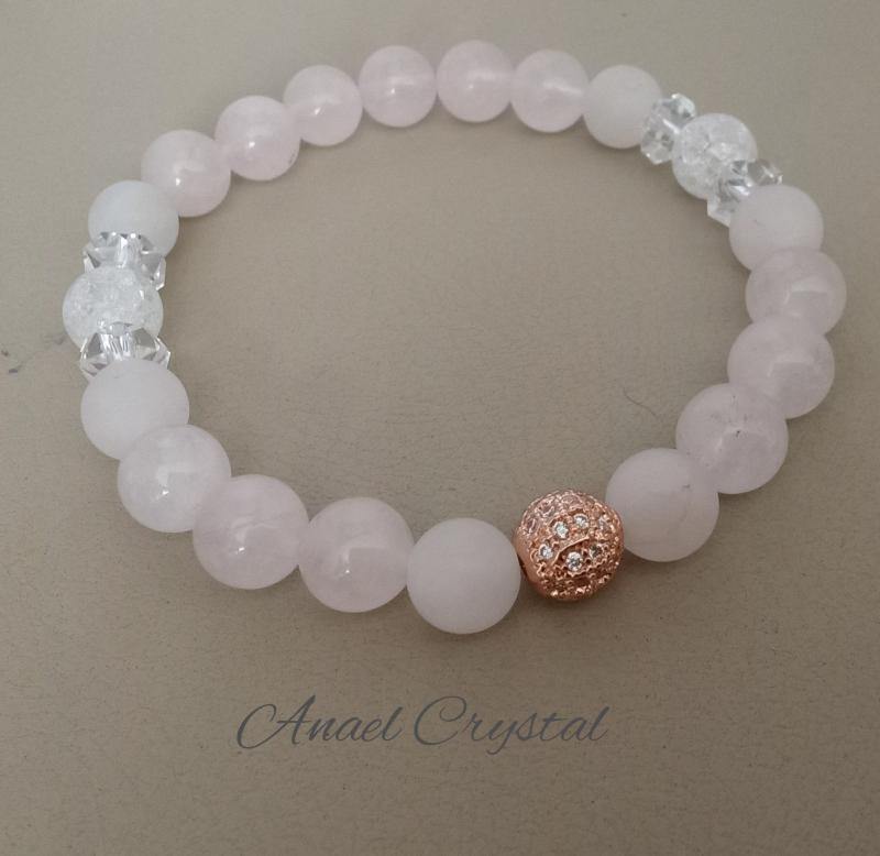 Rózsakvarc-Hegyikristály 19 cm