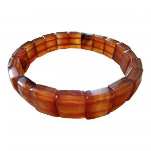 Karneol fazettált tégla karkötő 19 cm