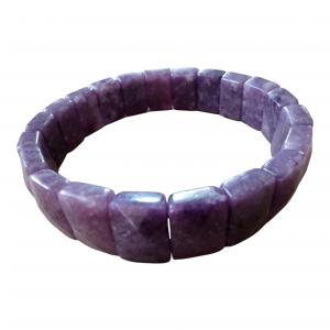 Lepidolit extra fazettált tégla karkötő 19 cm