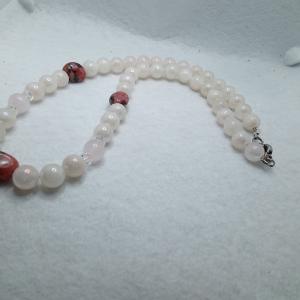 Nyaklánc Rózsakvarc,Rodonit...