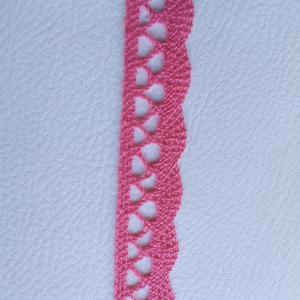 Pamut csipke 18 mm, pink (14,8 fm)