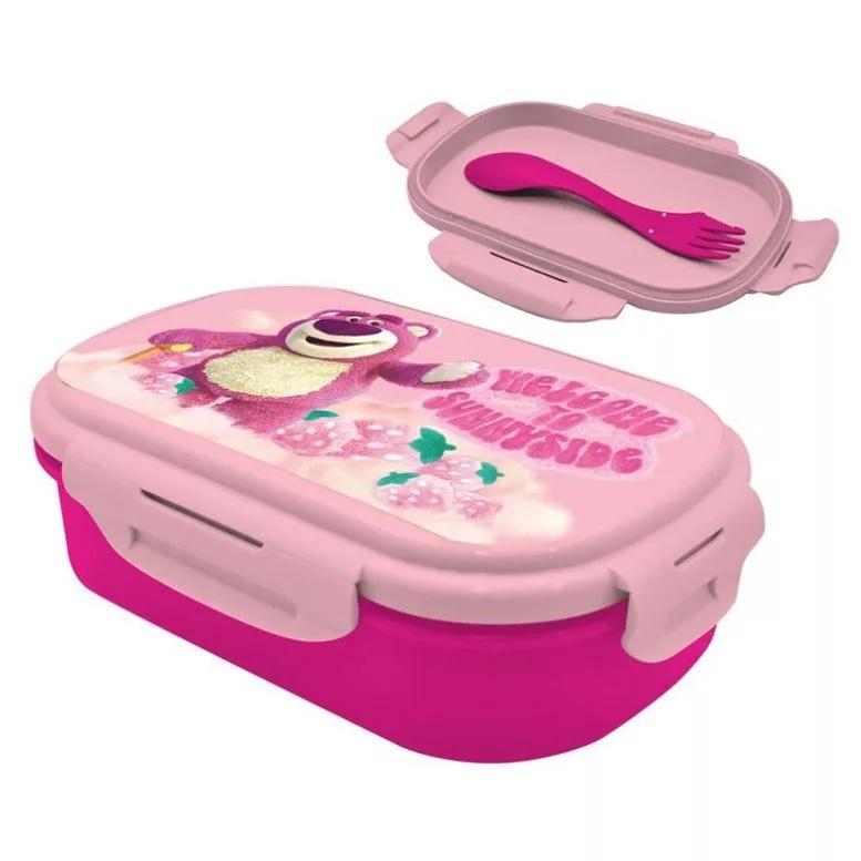 Disney Játékháború Lotso szendvicsdoboz + evőeszköz szett