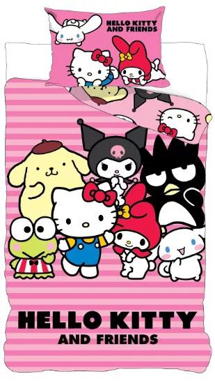Hello Kitty Friends gyerek, ovis ágyneműhuzat