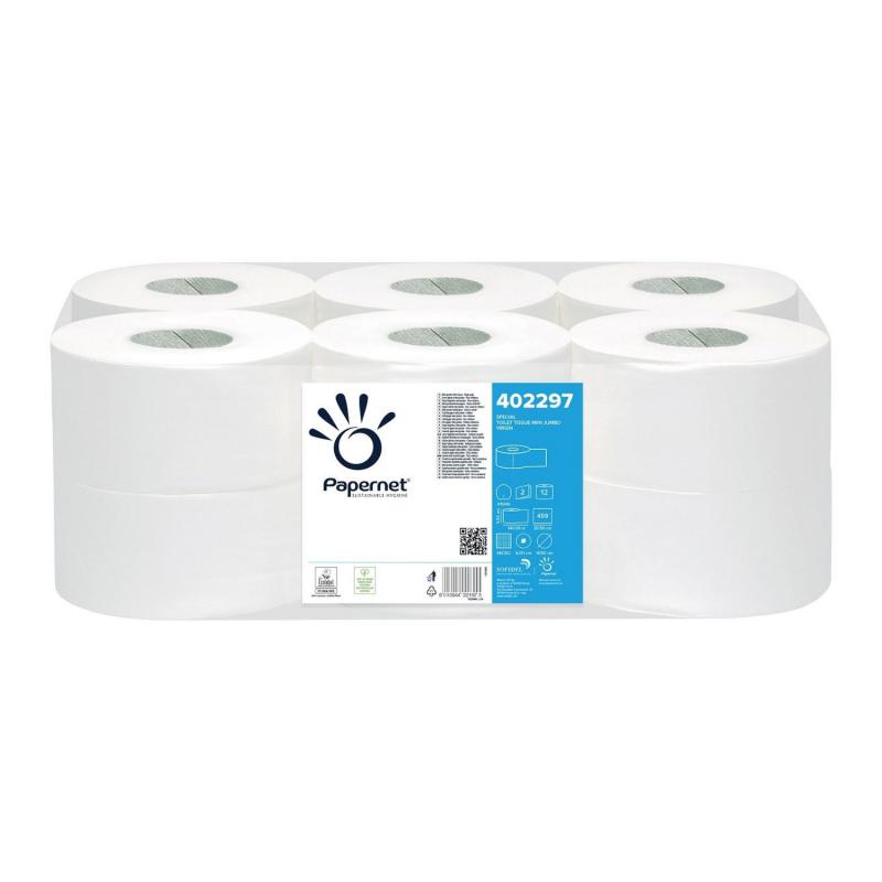 Papernet 402297 mini jumbo toalettpapír fehér 9,5x30,5cm D19,5cm cell 2r 12x140m