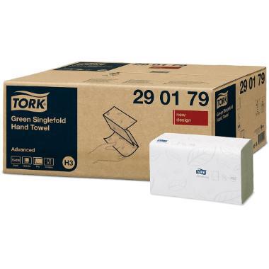 Tork 290179 Advanced Z hajtott kéztörlő, zöld, 2r, 23x25cm, 250 lap/csom, (H3)