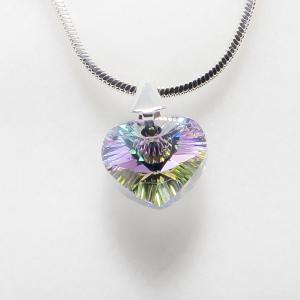 Swanis ékszerszett szíves medállal - szivárvány + AJÁNDÉK díszdoboz