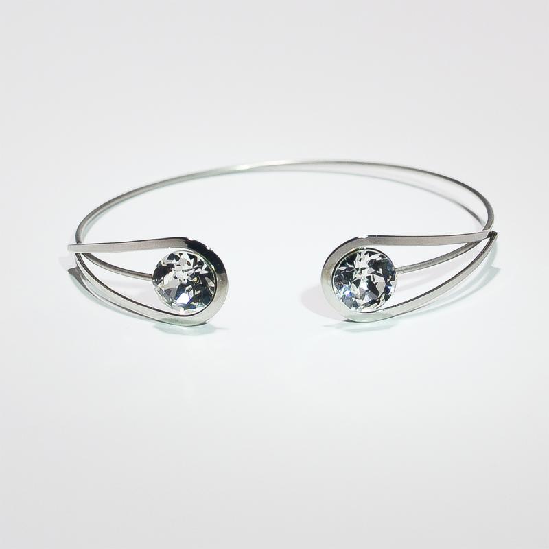 Swanis állítható kisköves karkötő - víztiszta