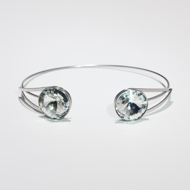 Swanis állítható köves karkötő - víztiszta