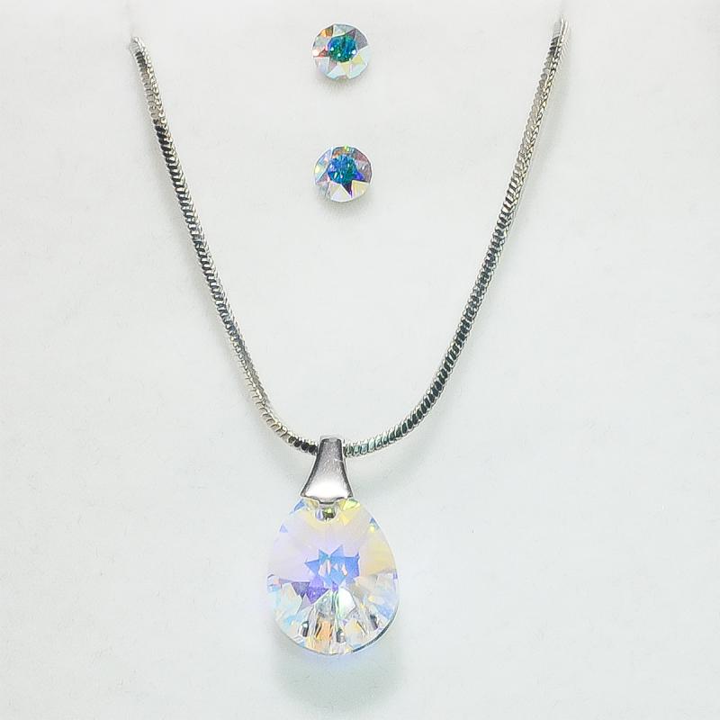 Swanis ékszerszett csepp medállal - AB színváltós