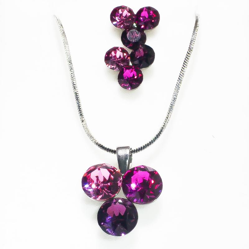 Swanis három köves medál, fülbevaló szett - ametiszt