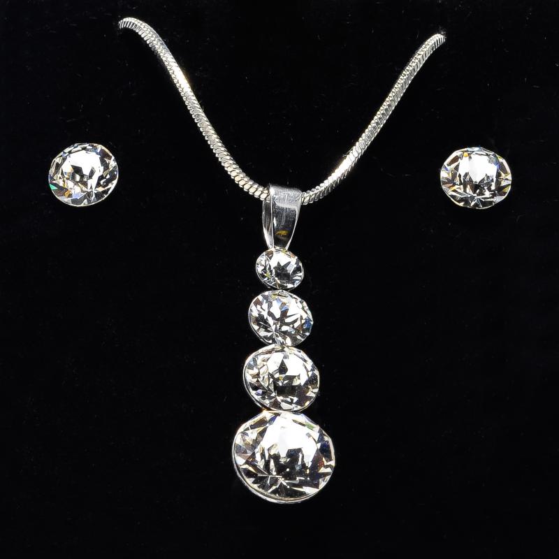 Swanis hóember medál fülbevaló szett - víztiszta