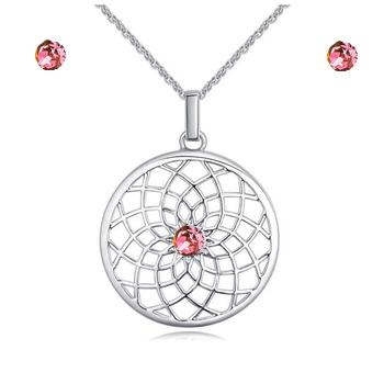 Swanis kristályos tavirózsa nyaklánc szett - rózsaszín