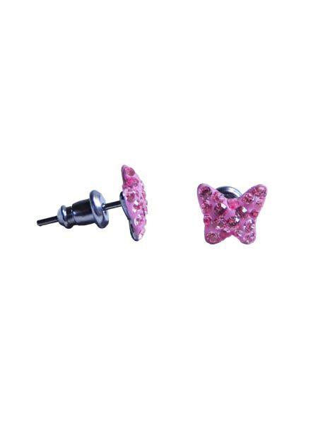 Swanis lepke köves bedugós fülbevaló - hamvas rózsaszín