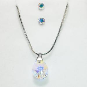 Swanis ékszerszett csepp medállal - AB színváltós