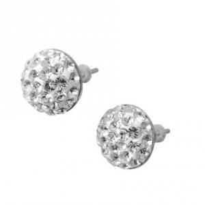 Swanis gömb köves bedugós fülbevaló - 6mm - víztiszta