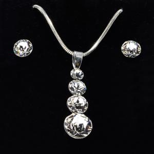 Swanis hóember medál fülbevaló szett - víztiszta