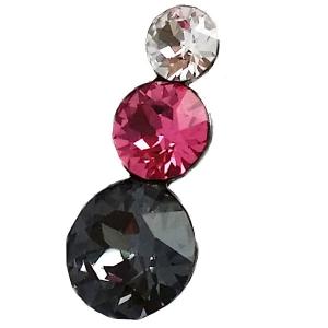 Swanis kristályos hóember bedugós fülbevaló 13 mm - 3 színű