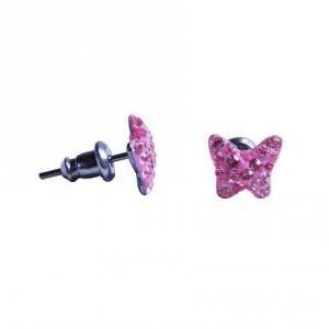 Swanis lepke köves bedugós fülbevaló - hamvas rózsaszín