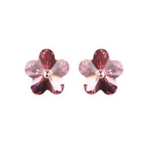 Swanis virág bedugós fülbevaló - rózsaszín