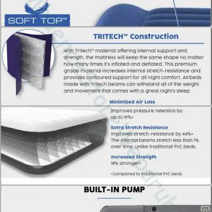 1 személyes Air Bed ágy beépített pumpával 191 x 97 x 46 cm - Comfort Twin