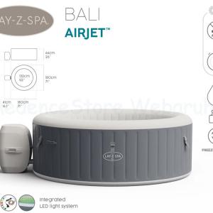 AirJet Lay-Z-Spa BALI  masszázsmedence színes LED világítással, 2-4 személyes
