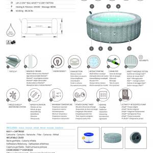 AirJet Lay-Z-Spa BALI Smart masszázsmedence 4-5 személyes