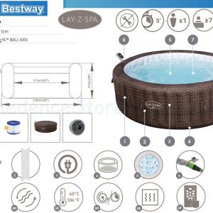 AirJet Lay-Z-Spa BALI Smart masszázsmedence 5-7 személyes