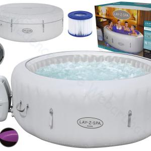AirJet Lay-Z-Spa PARIS masszázsmedence színes LED világítással, 4-6 személyes