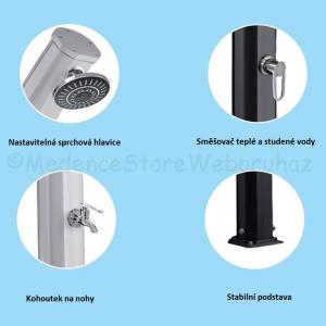 Aluminium szolárzuhany íves - JOLLY 33 l-es