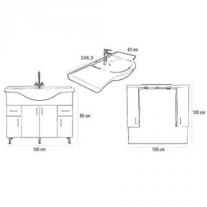 Bianca Plus 105 komplett - magasfényű fehér