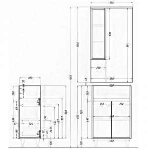 Bianca Plus 55 komplett - magasfényű fehér