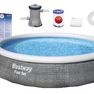 Családi körmedence 396 x 84 cm cirkulációs szűrővel - RATTAN