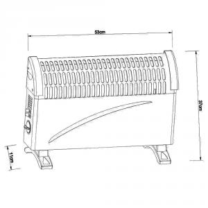 Elektromos fűtőtest 750/1250/2000 W - Kolumbo