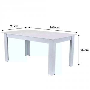 Étkezőasztal 160 x 90 cm - Yorki Standard fehér