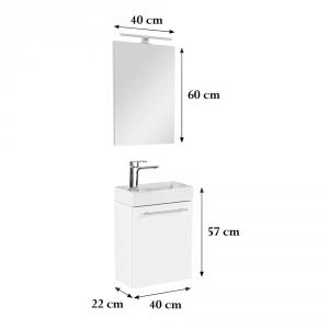 Fantastic 40 fürdőszoba bútor tükörrel - fehér